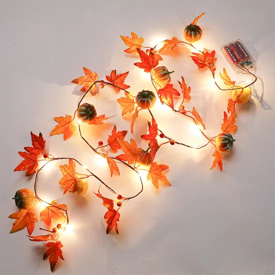 Luzes de cordas de folha de bordo de outono acolhedoras para decoração de casa1