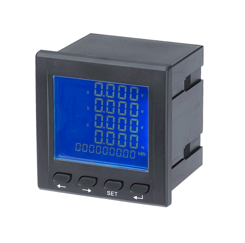 LCD Panel Mounted Three-phase Ammeter