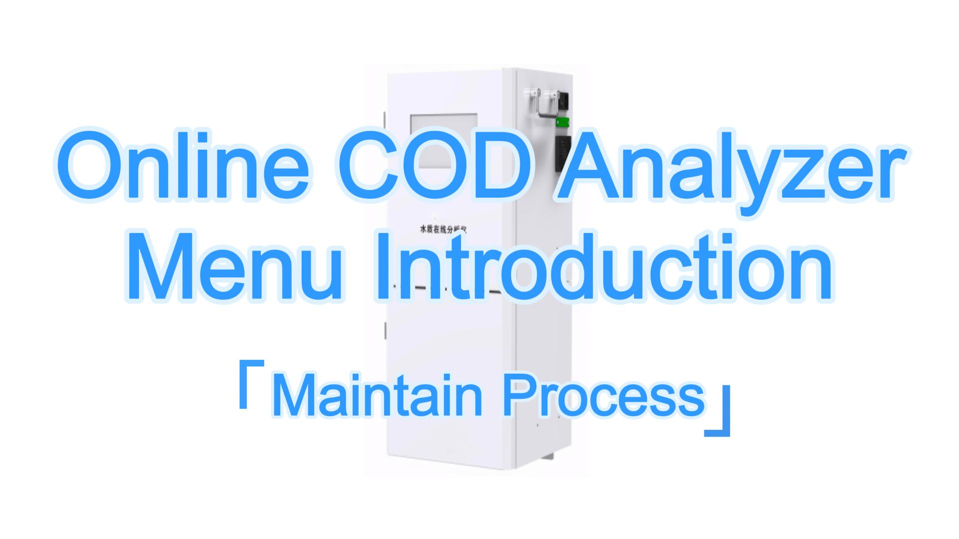 Online COD Analyzer Menu: [Process ]