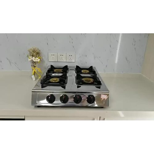 table top gas stove stainless panel