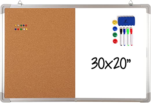 White board combined with cork noteboard