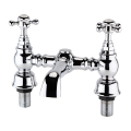 Traditional Desk Bath Tap with Shower & Brass Tap with Cross Handle1