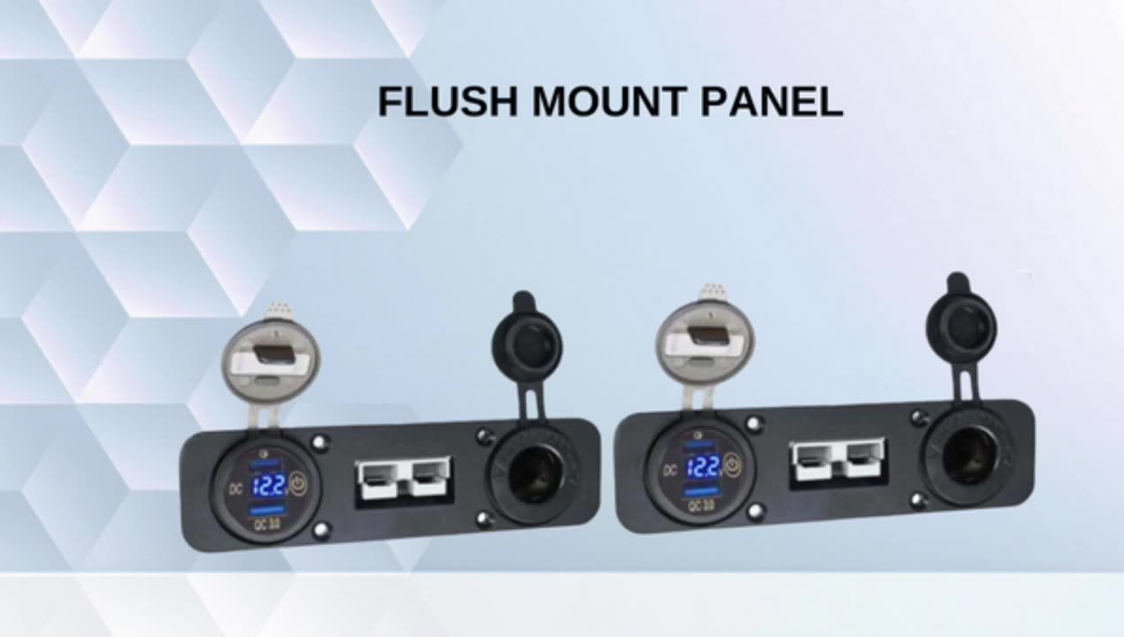 Painel de montagem descarregada 50a Anderso conector plug cig 12v soquete de alimentação qc3.0 carregador de carro USB duplo1