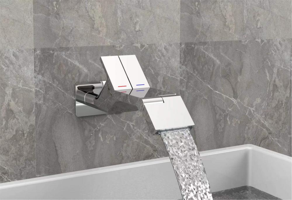 Bathroom Wall Mounted Basin Mixer Tap Faucet 2 Jpg