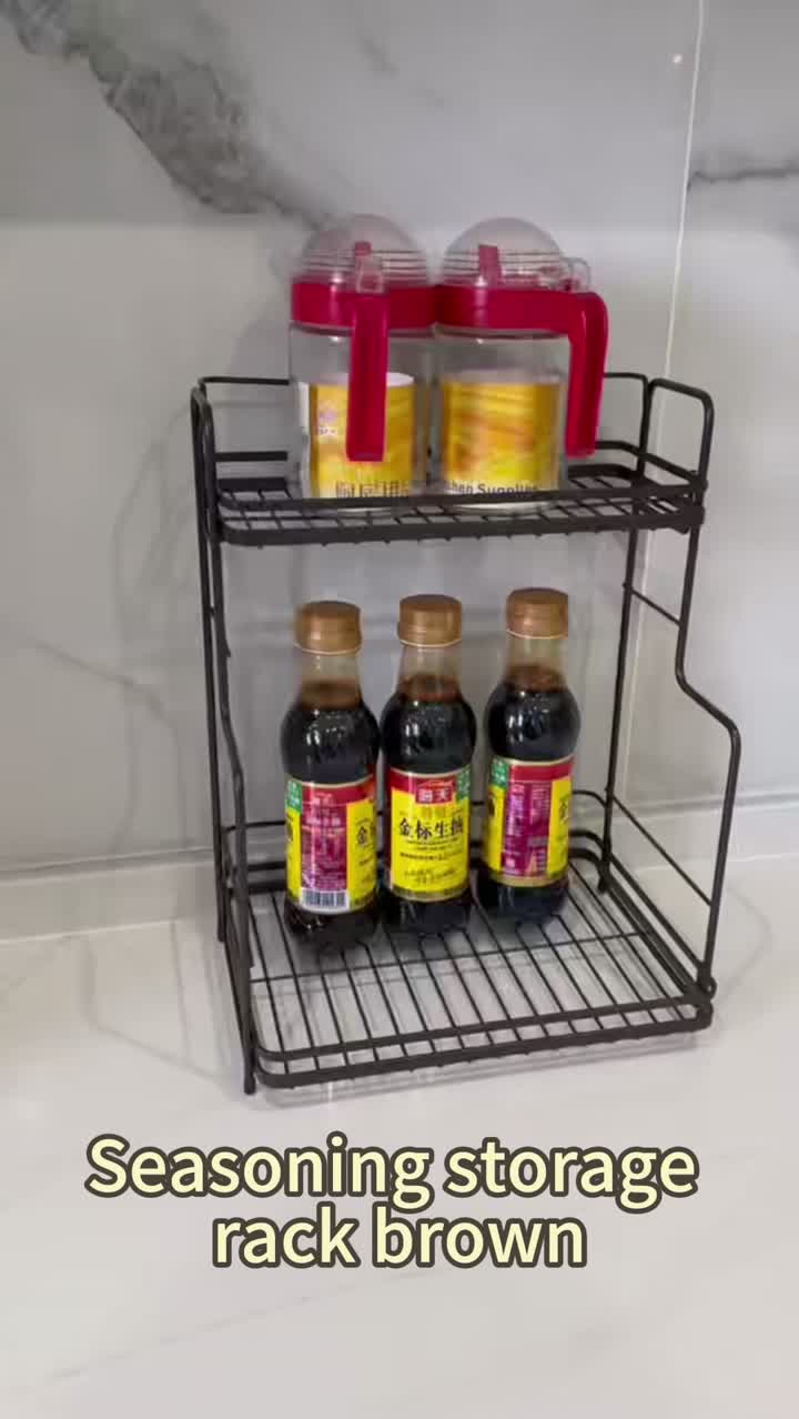 Prateleira para armazenamento de temperos marrom