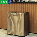 Metal Rectangular 60L Kitchen Pedal Trash Can with Odour Control System - 2 Compartments1