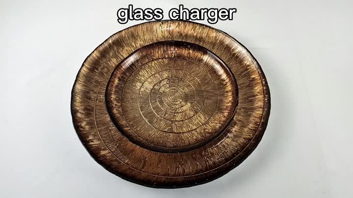 Plaques de chargeur en verre de couleur cuivre bon marché