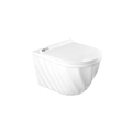 Modern Large Diameter One-Piece Suspended Ceramic Toilet for Small Spaces - White P-Trap1