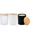 200ml Transparent Matte Black Frosted Empty Candle Glass Jar with Wood Lid1