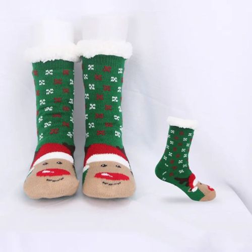 Рождественская шерпа плюшевые носки с тапочкой