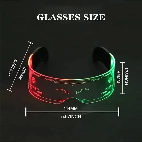 Gafas de visión nocturna LED coloridas Light de alta definición UP1