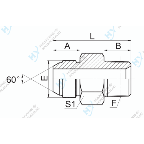 Jis Metric Male 60 กรวย NPT ชาย