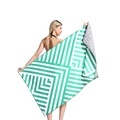 Super Absorbent Microfiber Beach Towel with Custom Logo: Dry Fast, Soft, Lightweight, and Sand-Free Checkered Design for Adults1