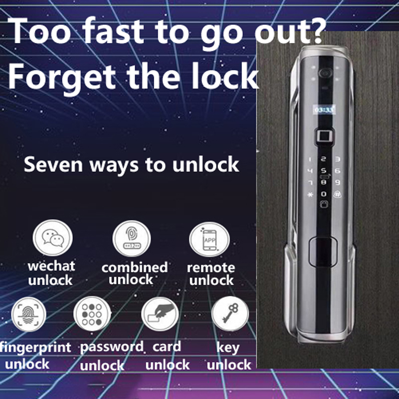 Fully Automatic Modern New Design Electronic Smart Door Lock Fingerprint, Smart Door Lock with camera