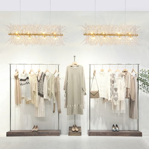 Application of modern decorative chandelier in clothing store