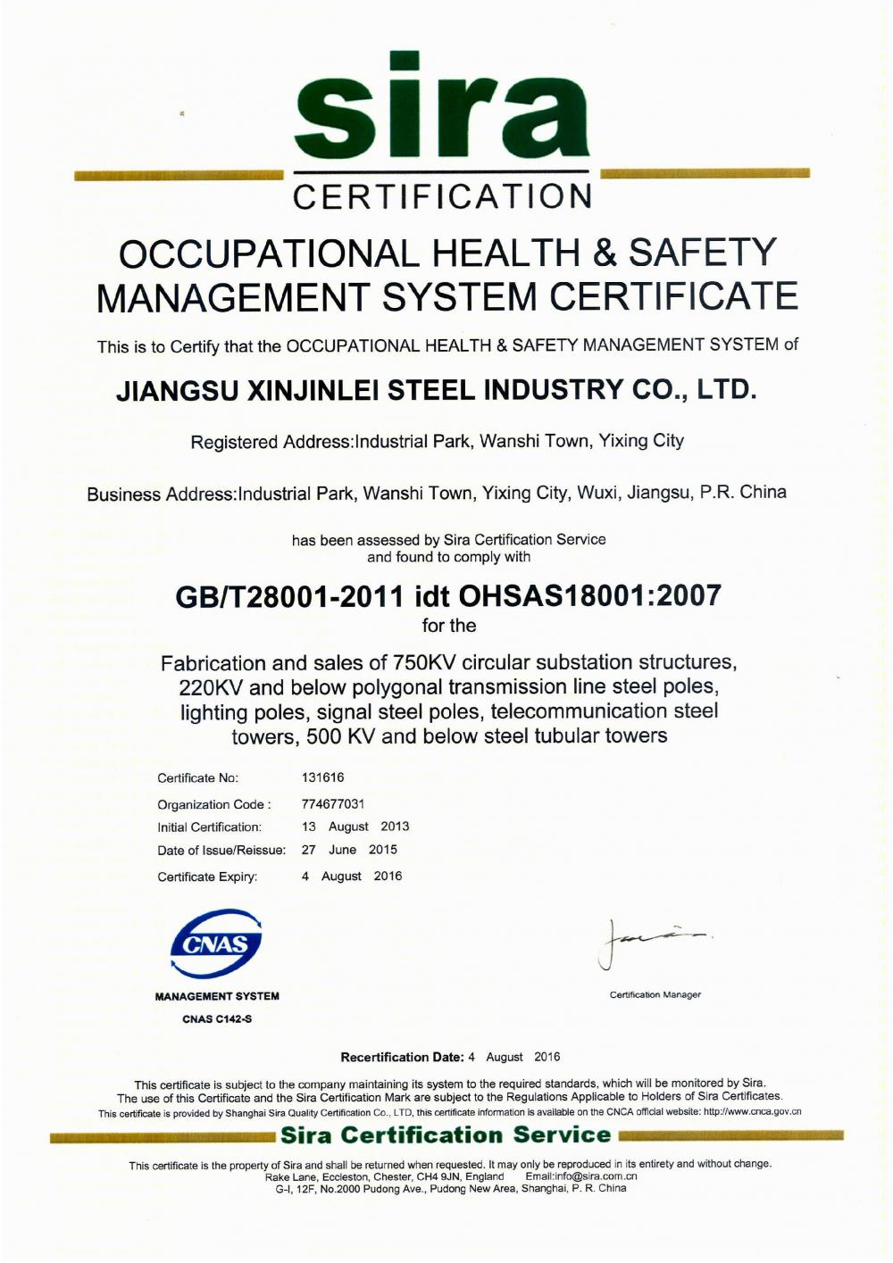 OHSAS18001