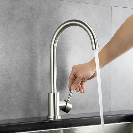 Zb6162 Hot Sale 360 Degree Stainless Steel Single Cold Kitchen Faucet1