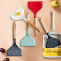 Factory Wholesale Wooden Handle Silicone Steak Frying Shovel1