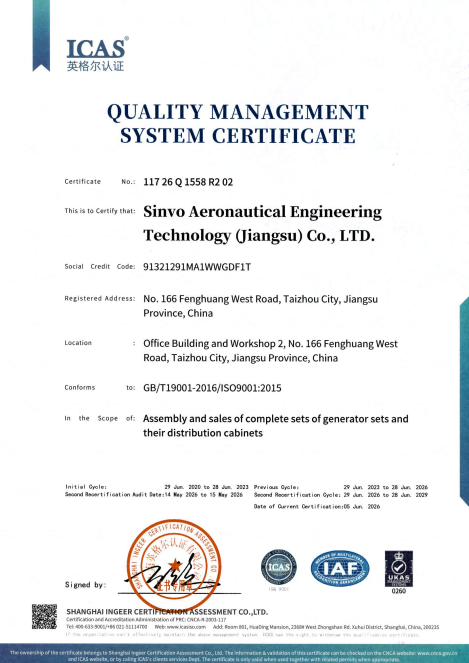 QUALITY MANAGEMENTSYSTEM CERTIFICATE