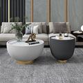 Nordic slate coffee table living room home light luxury modern size round marble coffee table combination1