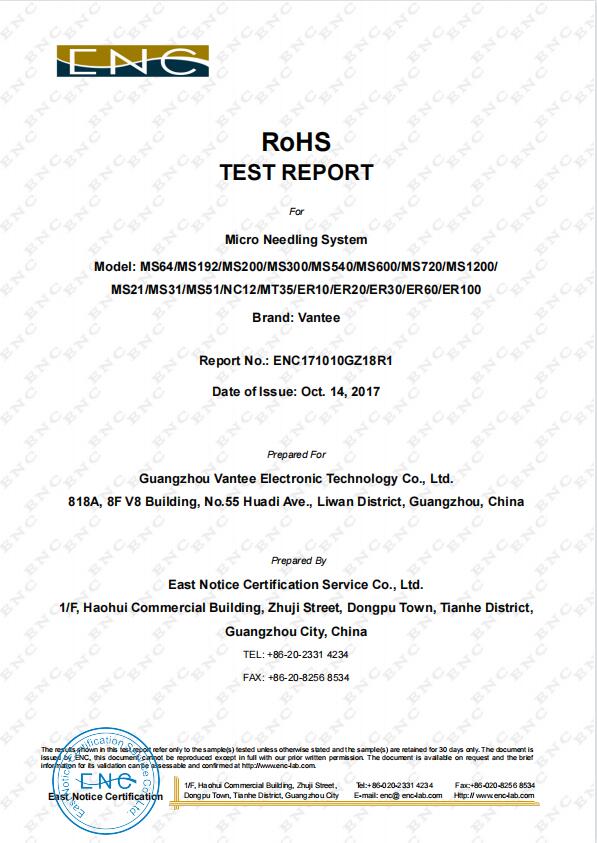 RoHS for Micro Needling System