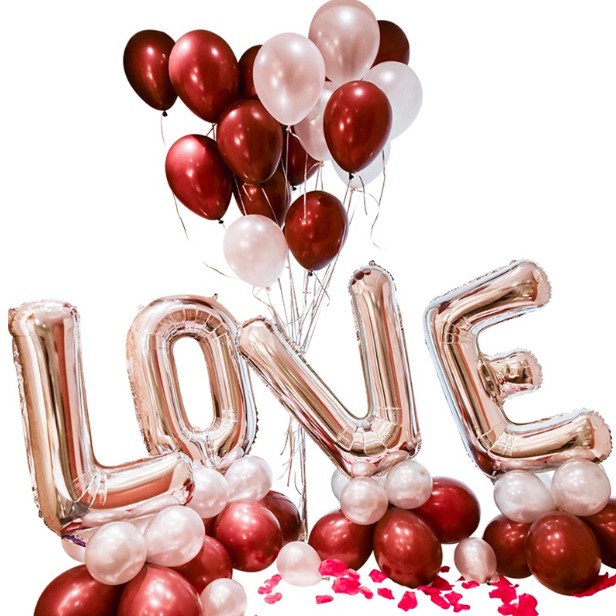 balloons party decorations  12 inches 18 inch heart 32 inch metallic letter LOVE  Valentine wedding  helium latex foil balloons1