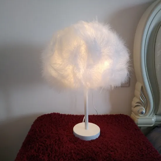 A luminária de chão de penas nórdicas elegante para celebrações de casamento1