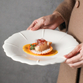 10 Inch Wholesale Petal Series Round White Ceramic Dinner Plate - Serving Plate & Tableware1