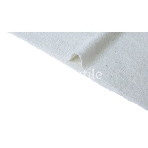 白い色のウールのスパンコールは、アウターウェア用の輝く生地をブレンドしています。