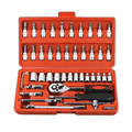 46-Piece Ratchet Wrench Set: Comprehensive Auto Repair Tool Kit with Magnetic 1/4 Socket Set for Safety and Efficiency1