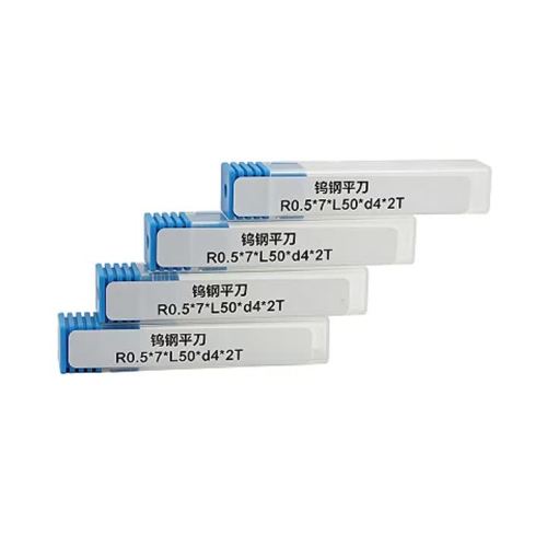 Tungsten steel flat-end mill, R0.5 x 7 x L50 x d4 x 2T