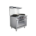 Stainless Steel US Type Gas Range Burner Combo with Griddle and Under Oven for Restaurant1