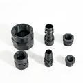 PE-Gartenschlauch-Stecker und -Buchse, Bewässerung und Bewässerung, Tropfleitungsanschlüsse, schwarze Kunststoffrohranschlüsse1
