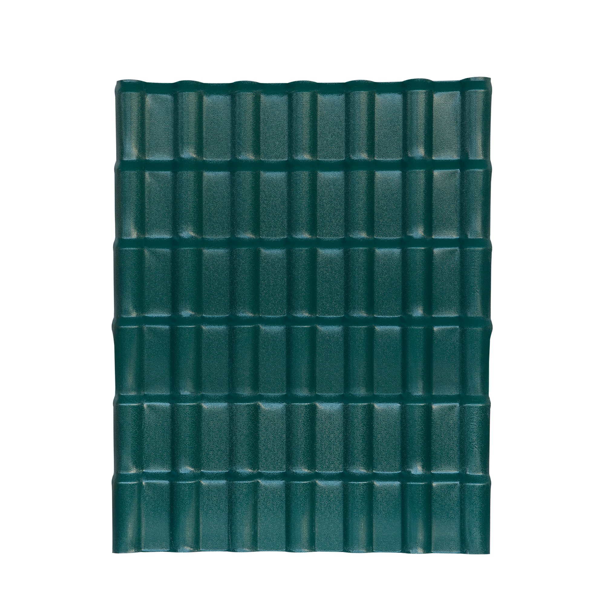 synthetic resin roof tile in green color