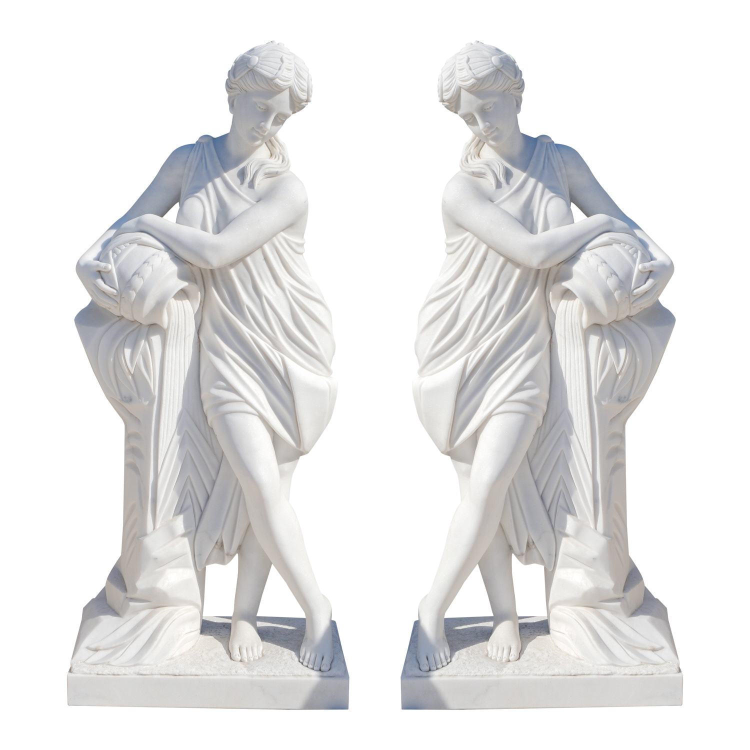 Elegant White Marble Statues Set – Timeless Art for Your Space