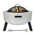 3 In 1 Marble Outdoor Fire Bowl Concrete Round Wood Burning Fire Pit With Barbecue Grill Grate1