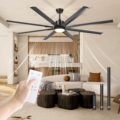 Modern Black 72 Inch Industrial Ceiling Fan with Remote and Light1