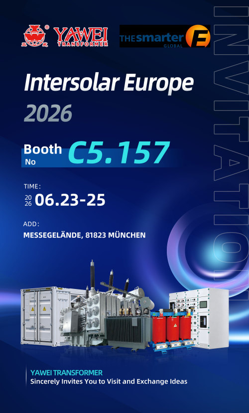 YAWEI Transformer na Intersolar Europe 2026 | Stánek C5.157 Transformátory solární energie