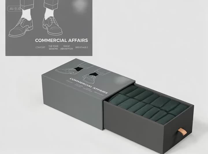 Video de embalaje de caja de calcetines