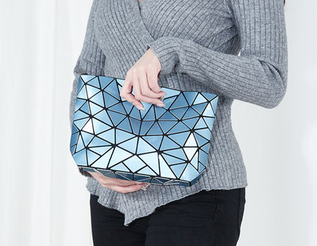 Bolsos de embrague luminoso geométrico de moda para mujeres Suministro de bolso de bolso de cuerpo cruzado holográfico holográfico