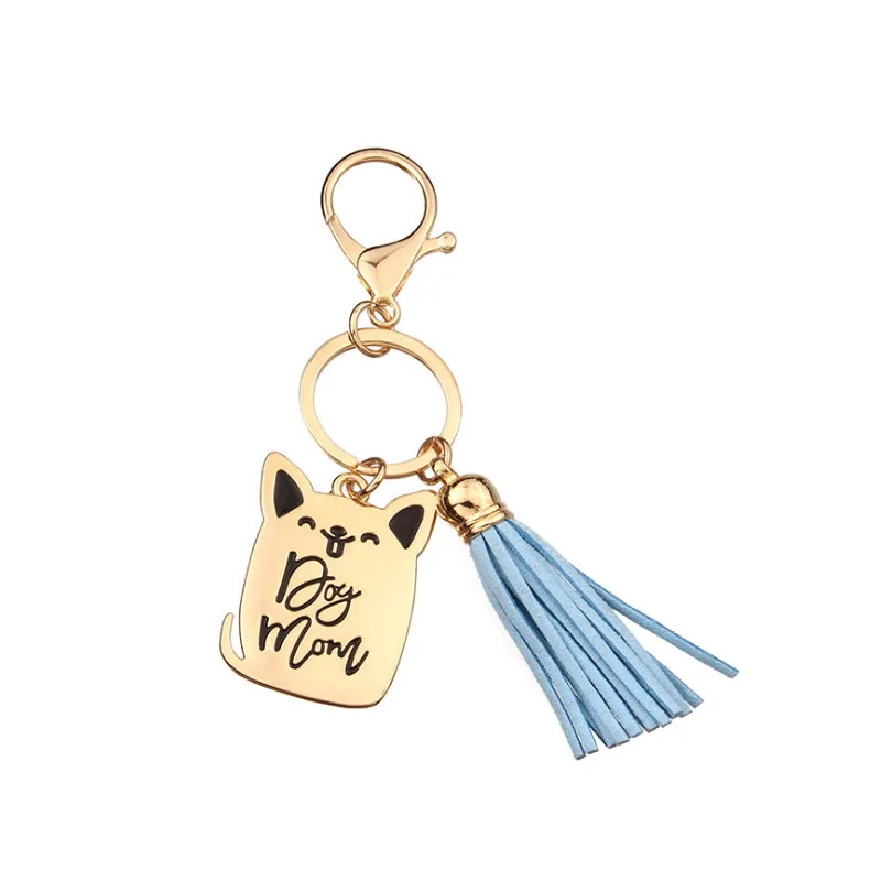 cat keyring with tassels
