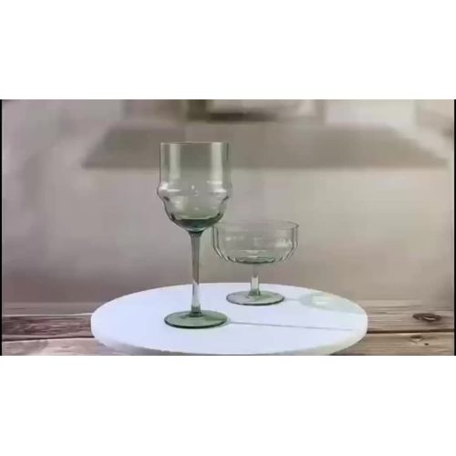 hand blown ripple wine glass champagne saucer