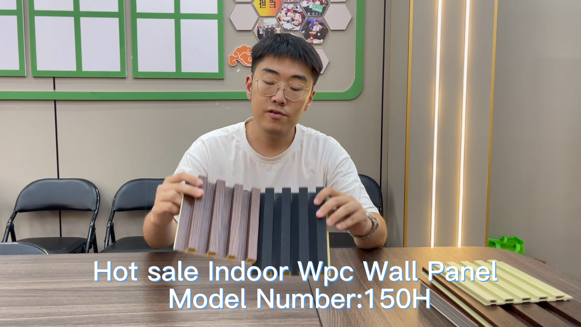 Baustoff PVC -Wandplatte zur Dekoration Innenräume WPC -Wandscheibe Holz Kunststoff Composite1