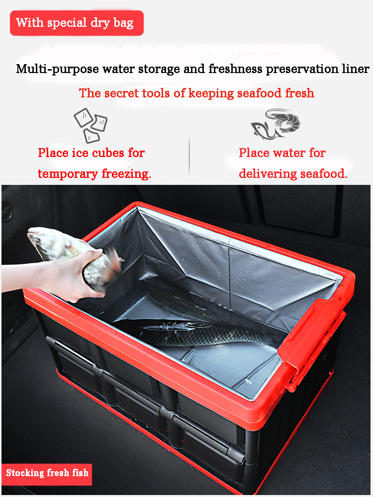 2020 Nowy projekt 30L Eco Abs Plastics Stackable Sorting Kosz kontenerowy Wyjazd Backup Trunk Car Wewnętrzne składanie pudełka