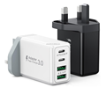 40W Dual USB C Travel Adapter with 4 Ports, QC3.0 Fast Charging, EU, UK, US Plugs - Universal Adapter for Android1