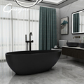 Big Size Black Artificial Stone Bathtub for Hotel Projects1