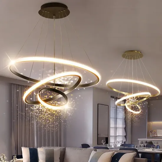 Luz colgante de anillo de círculo decorativo de lujo para sala de estar moderna1