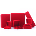 Hanhong Custom Wholesale Hot Sale Gioielli Packaging Box Orecchini Collana Box Red Delvet Ring Bitele Box1