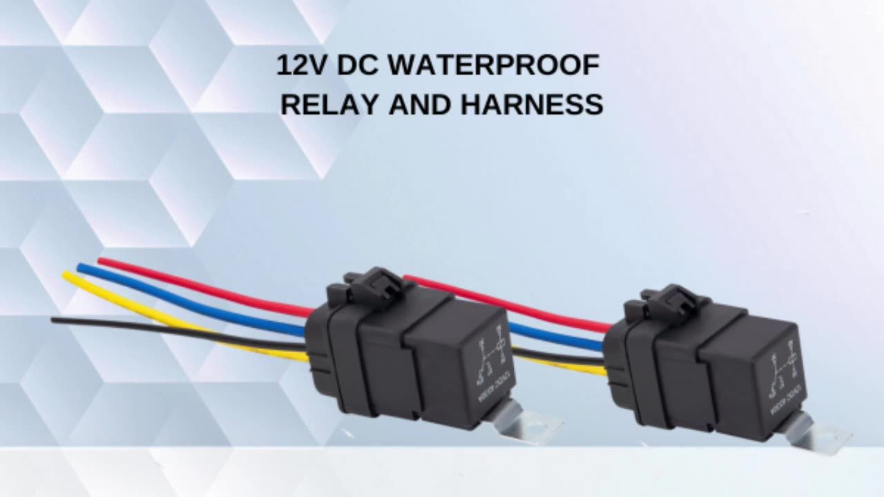 Waterproof Relay and Harness - Heavy Duty 12 AWG Wires, 12 V DC 5-PIN SPDT Bosch Style Automotive Relay1