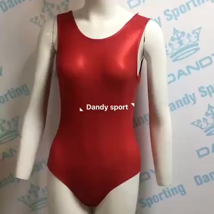 red metallic leotard